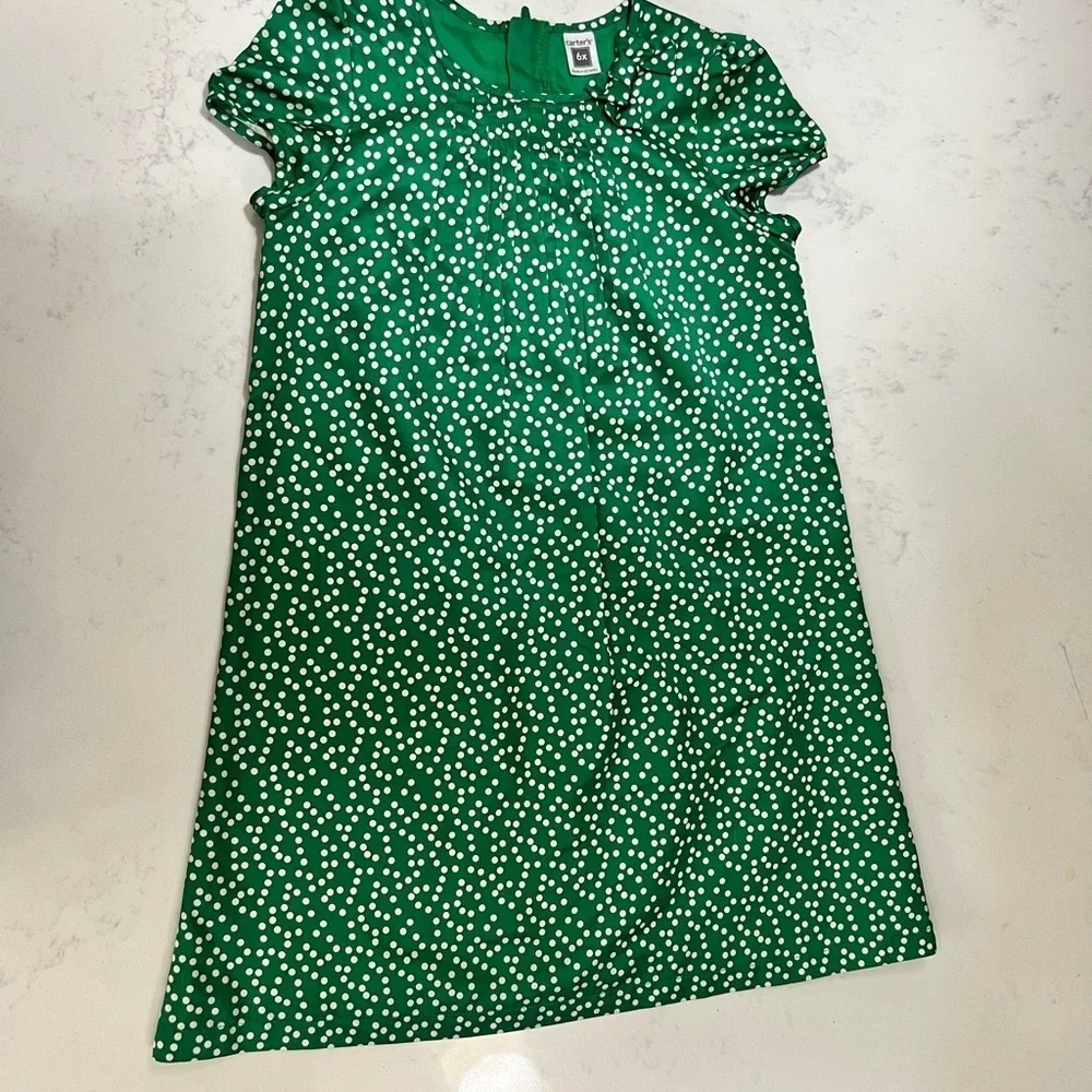 Carter's Emerald Dress with White Dots